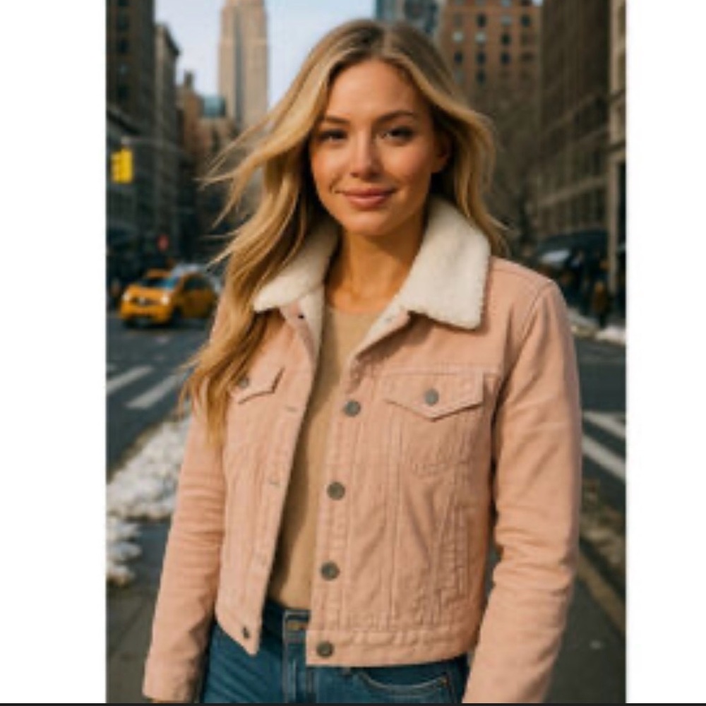 Harper Heritage Pink Corduroy Sherpa-Lined Women's Jacket